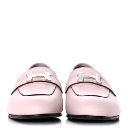 Hermes Calfskin Womens Paris Loafers 37.5 Rose Petale 2 of 9