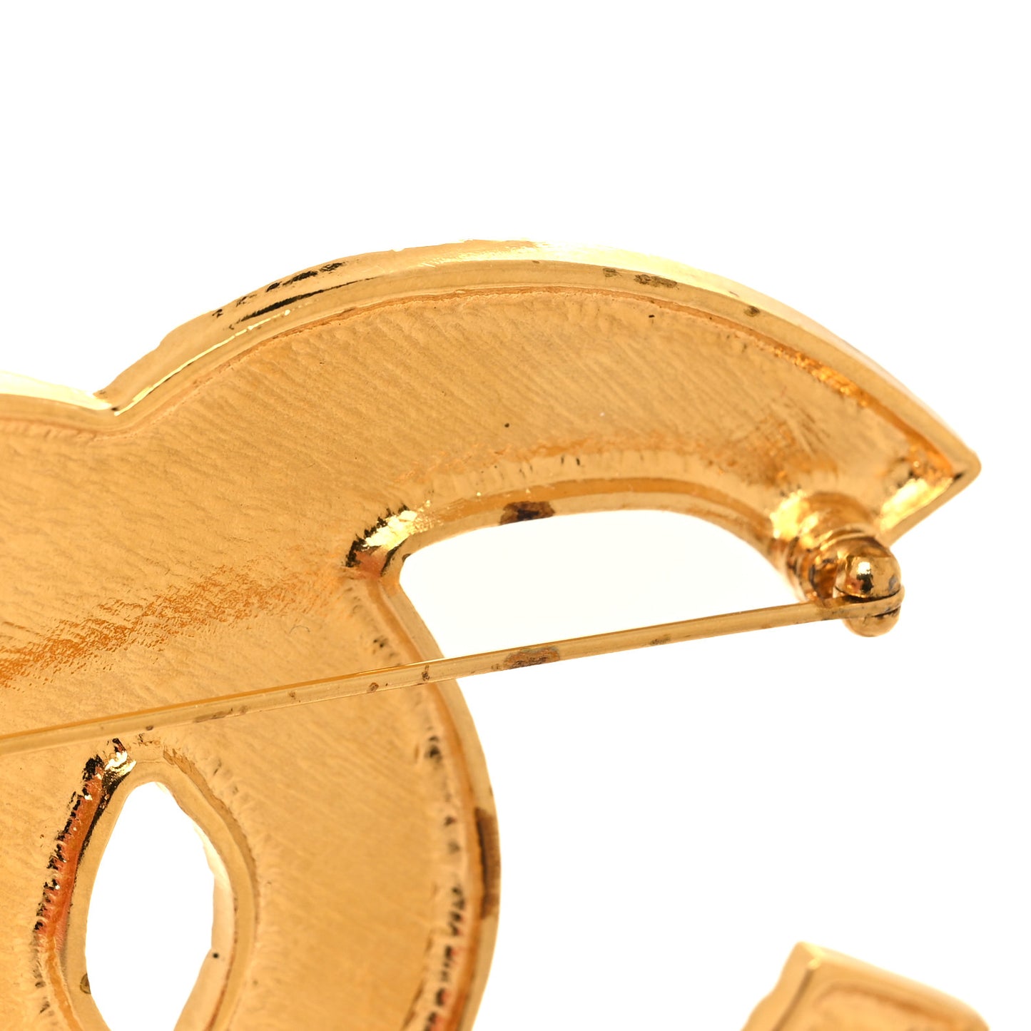 Gripoix Poured Glass Along The Nile CC Brooch Black Gold