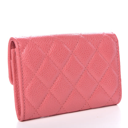 Chanel Metallic Caviar Quilted Flap Card Holder Pink 3 of 9