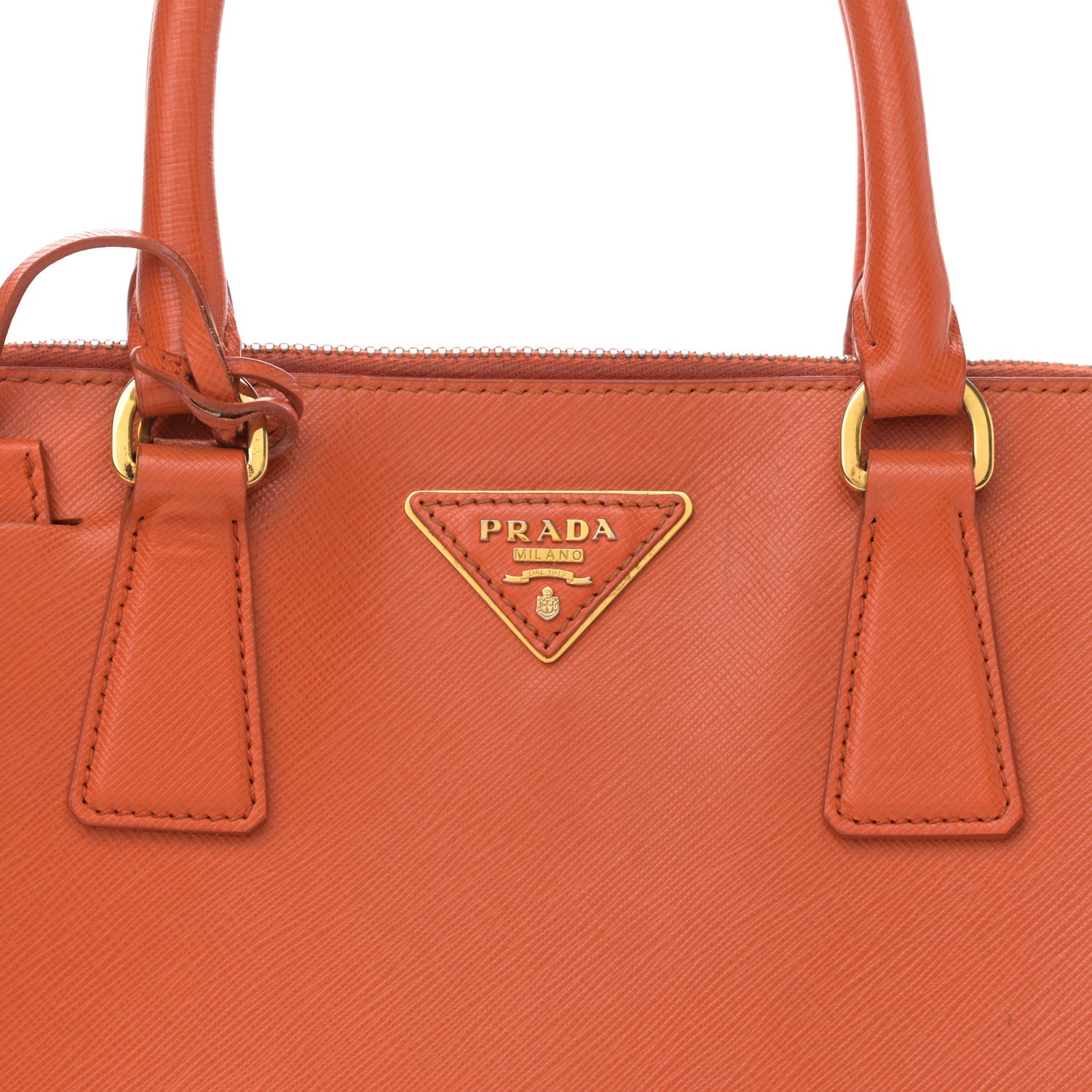 Prada Saffiano Lux Medium Promenade Tote Papaya 9 of 19