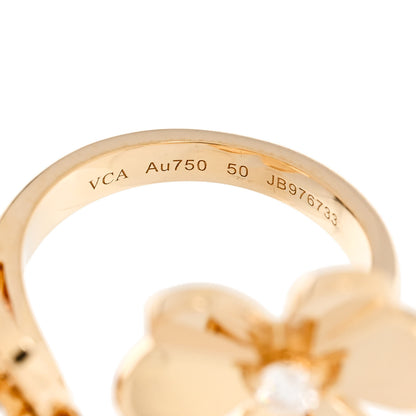 Van Cleef & Arpels 18K Yellow Gold Diamond Frivole Between The Finger Ring 50 5.5 5 of 5