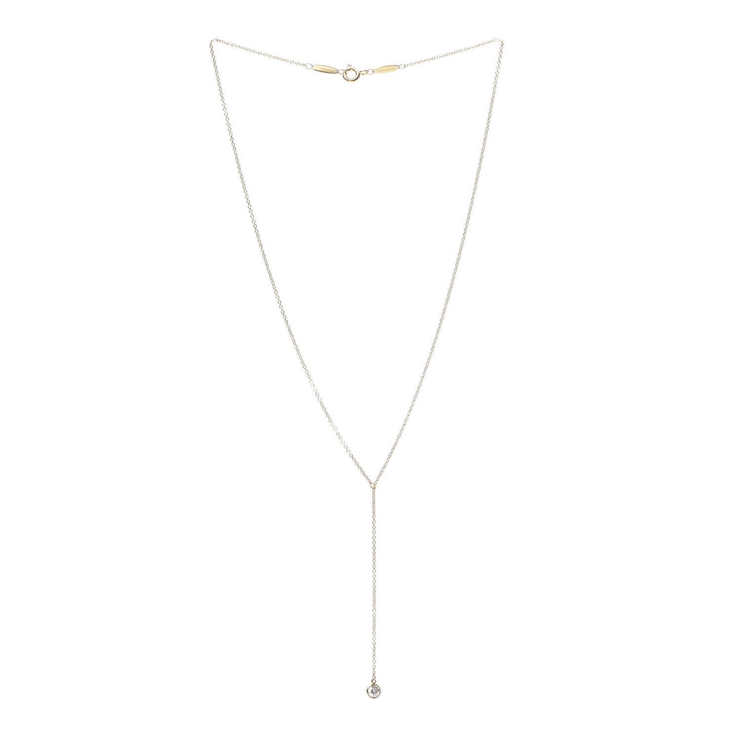 18K Yellow Gold Diamond .17ct Elsa Peretti Diamonds by the Yard Lariat Necklace
