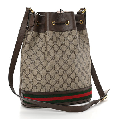 Gucci GG Supreme Monogram Web Ophidia Bucket Bag Brown 3 of 16