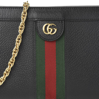 Gucci Calfskin GG Web Small Ophidia Chain Shoulder Bag Black 10 of 10