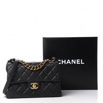 Chanel Shiny Sheepskin Quilted Small Trapezio Flap Black 11 of 11