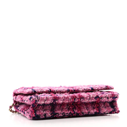 Chanel Tweed Quilted Wallet On Chain WOC Fuchsia Purple 4 of 12