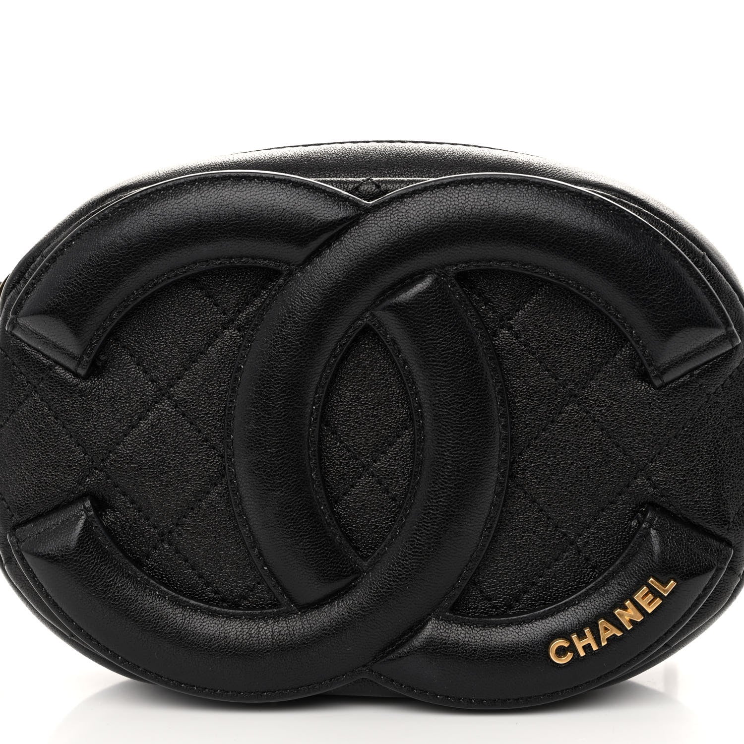 Chanel Lambskin Quilted Waist Coco Midnight Belt Bag Black 8 of 10