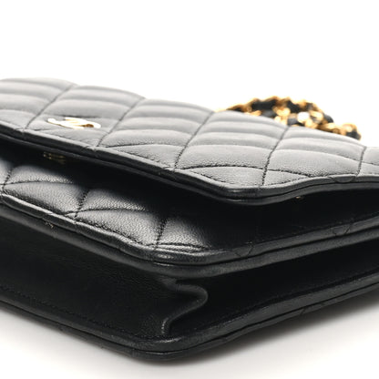 Chanel Lambskin Quilted Wallet On Chain WOC Black 11 of 11