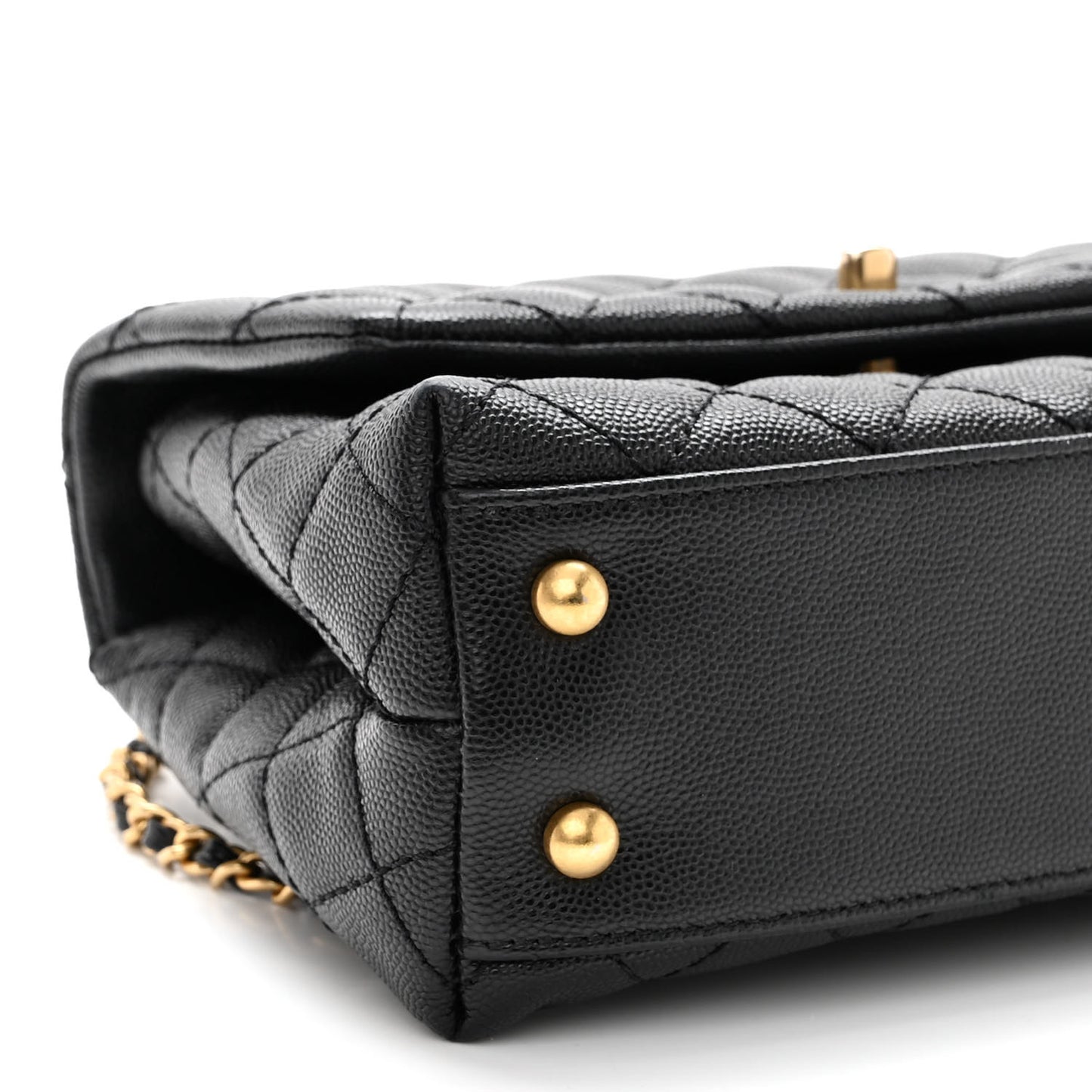 Caviar Quilted Mini Coco Handle Flap Black