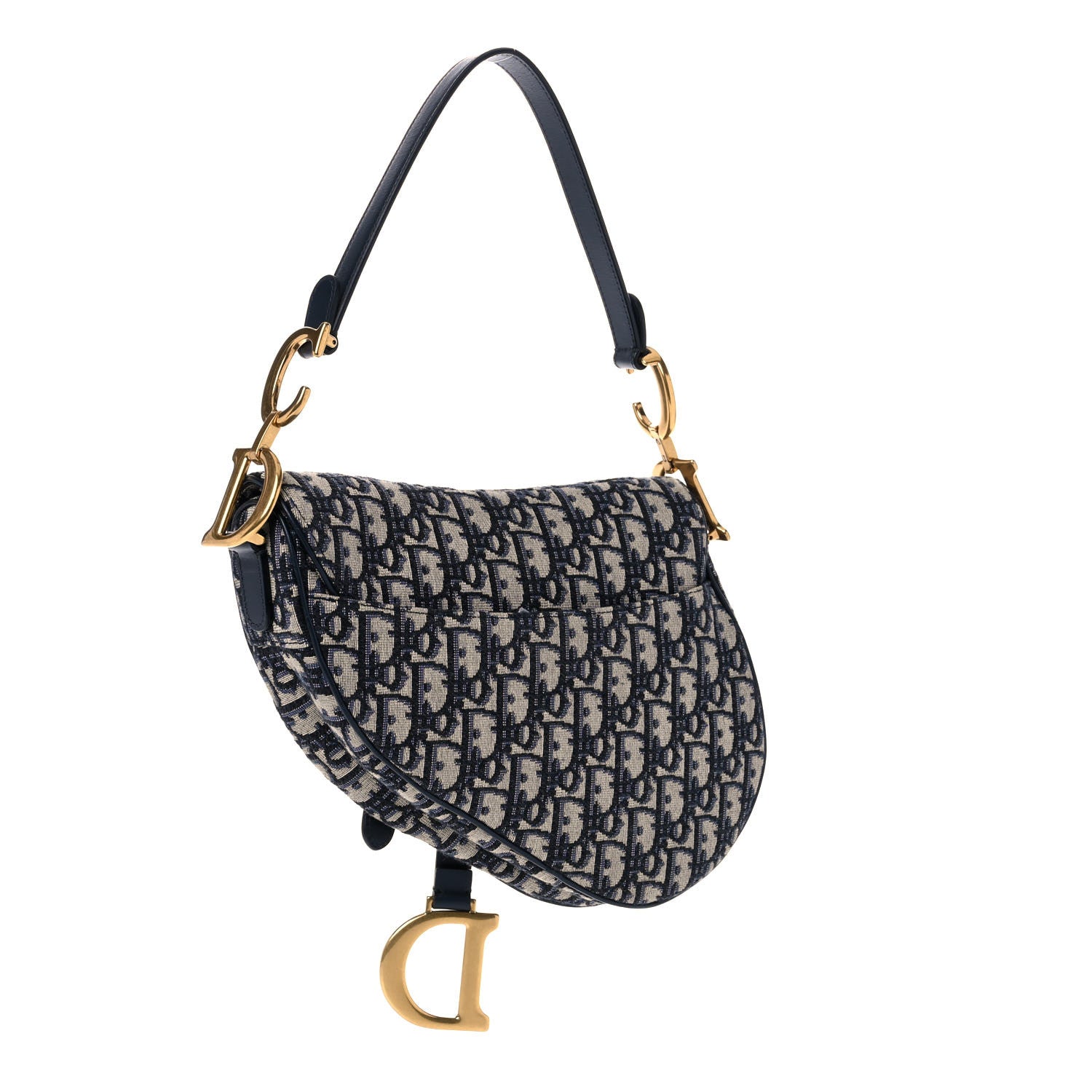 Christian Dior Oblique Saddle Bag Blue 3 of 11