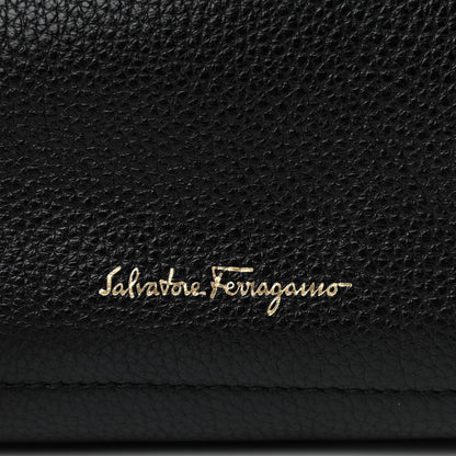 Salvatore Ferragamo Hammered Calfskin Double Handle Small Amy Tote Black 7 of 11