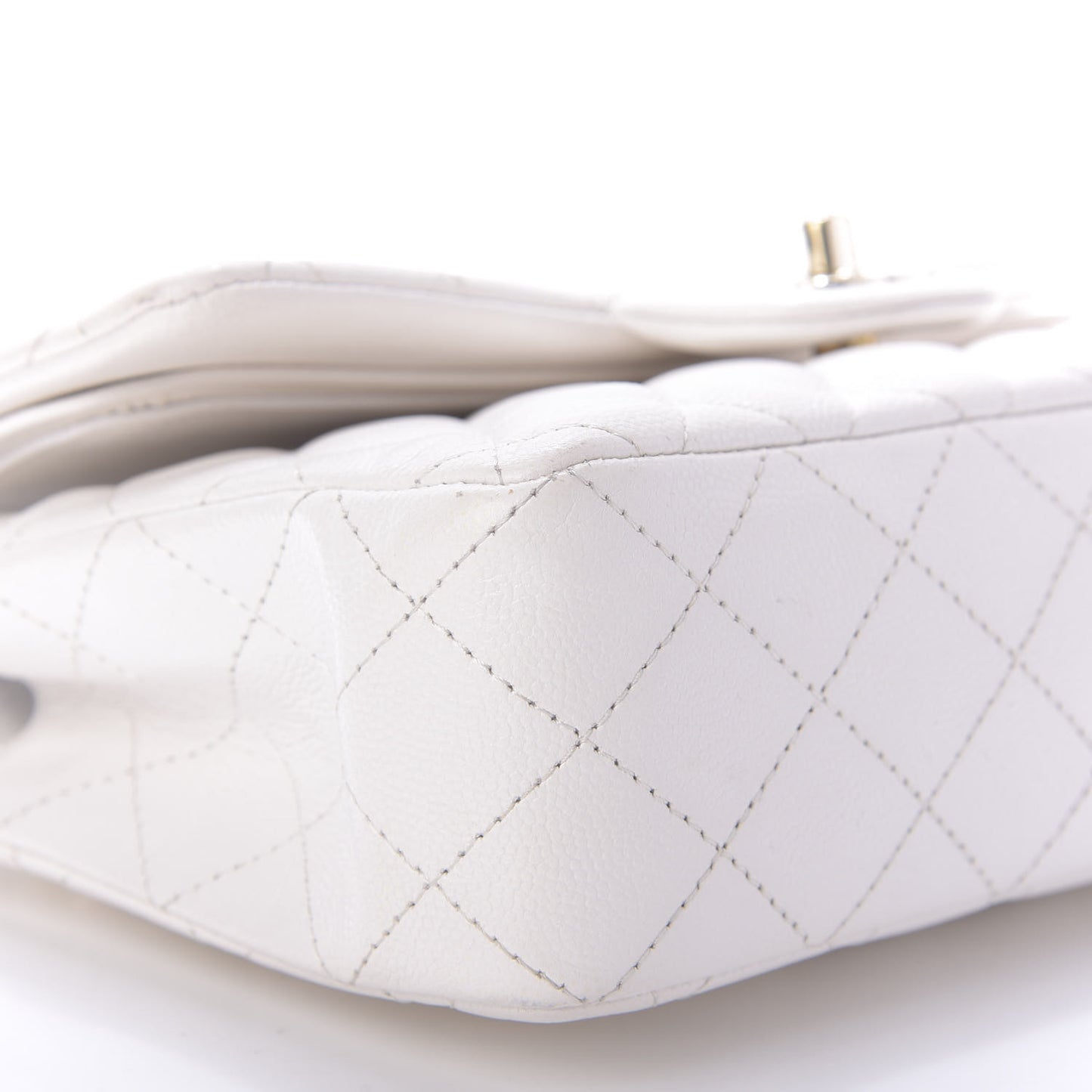 Caviar Quilted Small Double Flap White