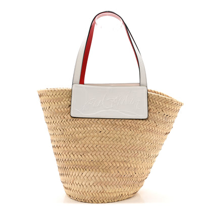 Christian Louboutin Woven Straw Loubishore Tote Natural Snow 1 of 13