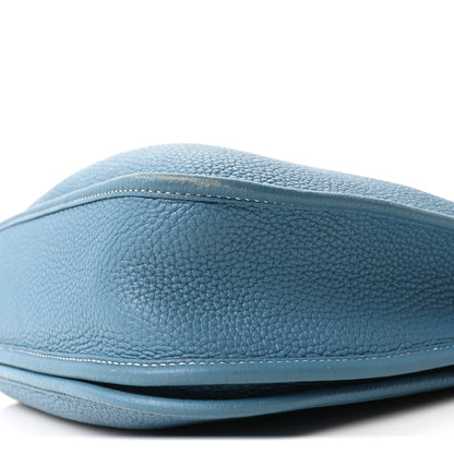 Hermes Taurillon Clemence Evelyne III GM Blue Jean 10 of 10