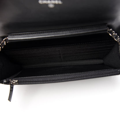 Chanel Caviar Quilted Boy Wallet On Chain WOC Black 4 of 12