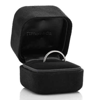 Tiffany Platinum Diamond .22ctw Soleste Half Circle Band Ring 58 8.25 5 of 5
