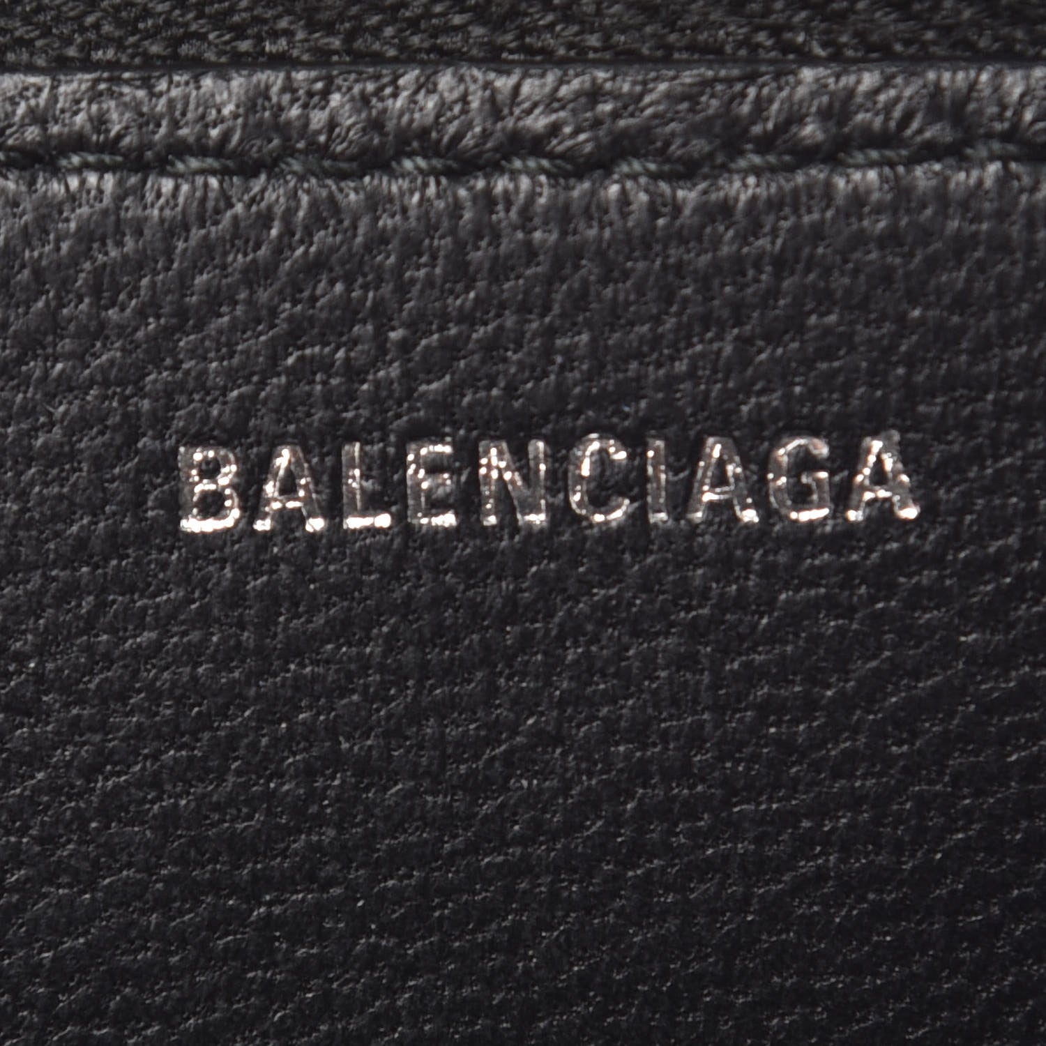 Balenciaga Smooth Calfskin Logo Everyday Zip Around Card Holder Black White 6 of 9