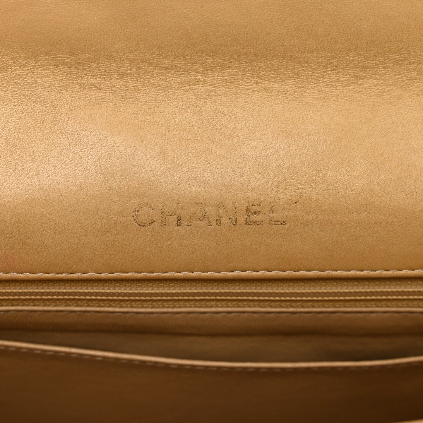 Lambskin Quilted Medium Single Flap Beige
