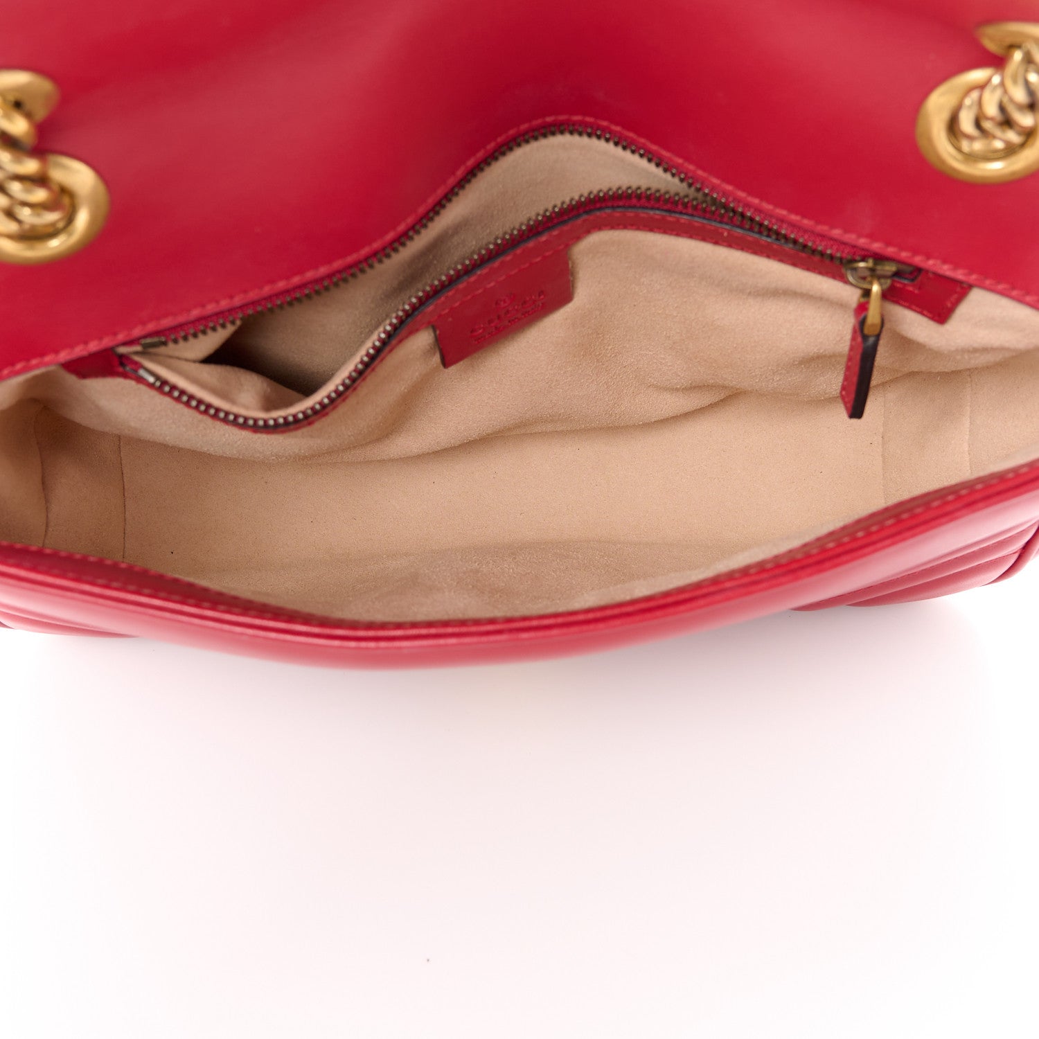 Gucci Calfskin Matelasse Small GG Marmont Shoulder Bag Hibiscus Red 5 of 11