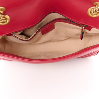 Gucci Calfskin Matelasse Small GG Marmont Shoulder Bag Hibiscus Red 5 of 11