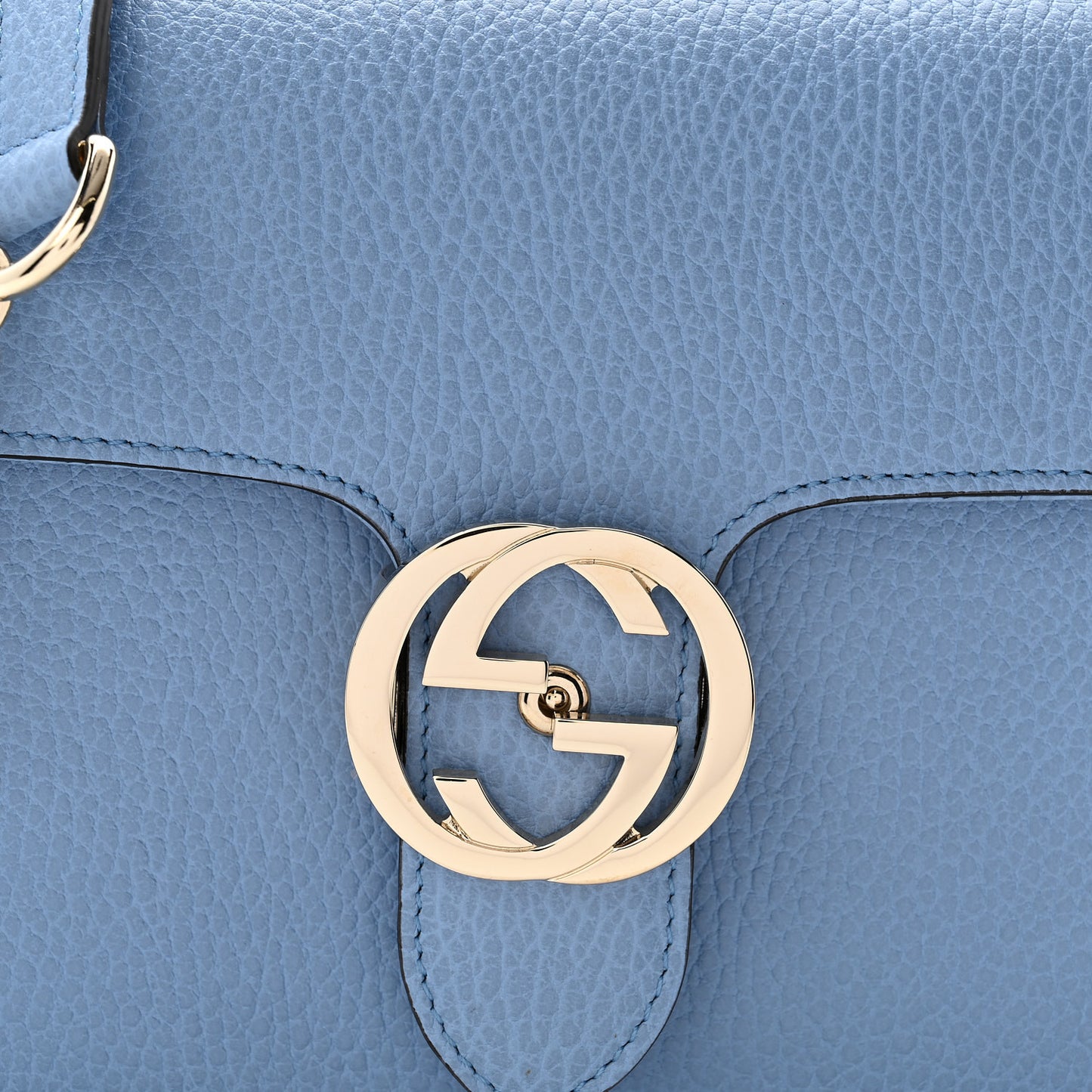 Dollar Calfskin Small Interlocking G Shoulder Bag Mineral Blue