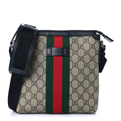 Gucci GG Supreme Monogram Web Messenger Bag Black 1 of 6