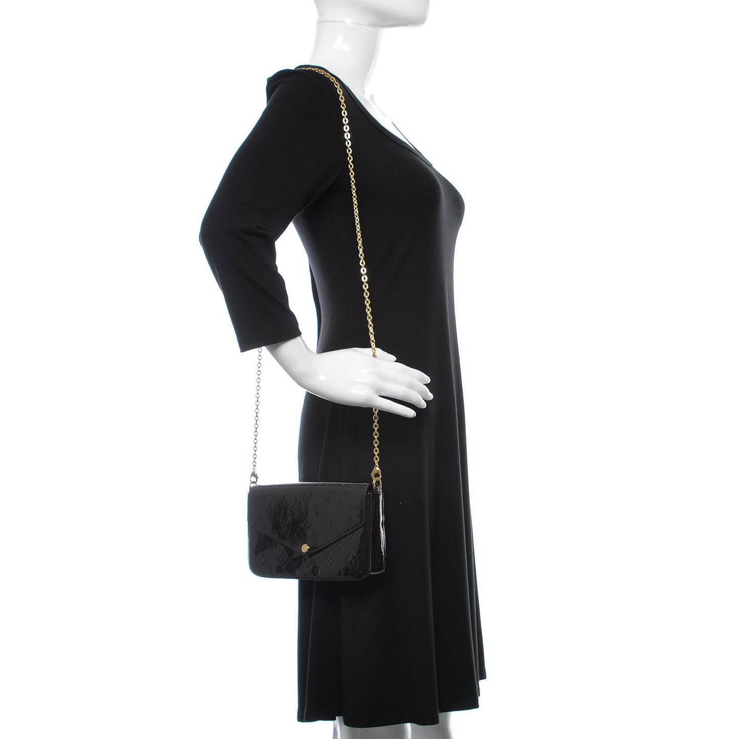 Vernis Pochette Felicie Chain Wallet Amarante