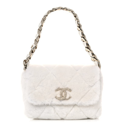 Chanel Shearling Lambskin Crystal Strass Flap White 1 of 11