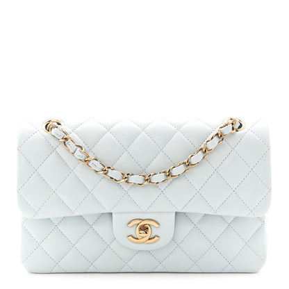 Chanel Caviar Quilted Small Double Flap Light Blue 1 of 11