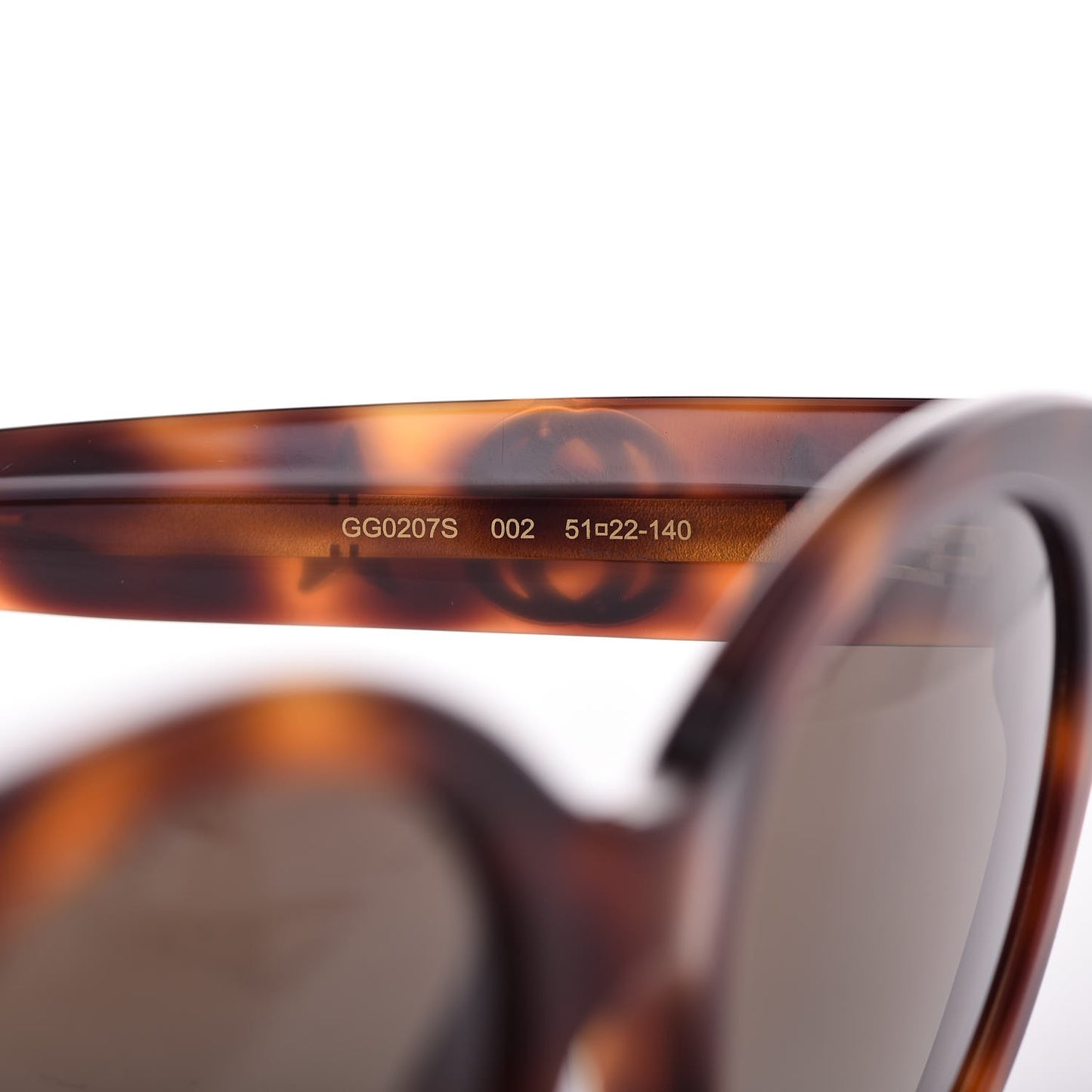 Round Frame GG Star Sunglasses GG0207S Tortoiseshell