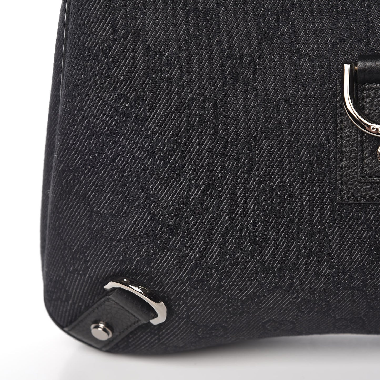 Denim Monogram Abbey D Ring Hobo Black