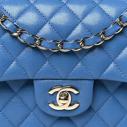 Chanel Caviar Quilted Small Double Flap Blue 8 of 10