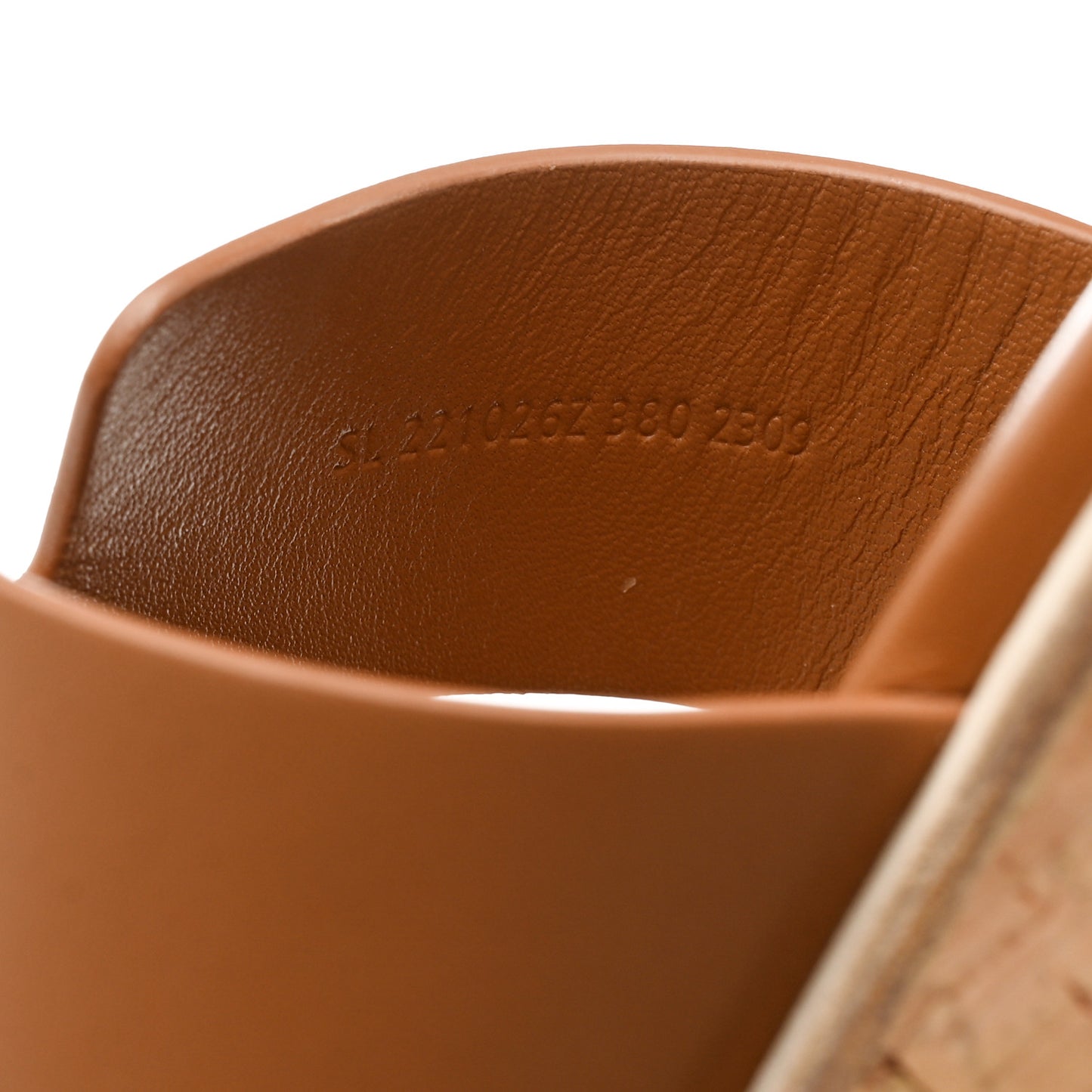 Calfskin Cork Eze 30 Sandals 38 Marron Glaise
