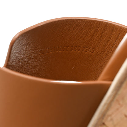 Hermes Calfskin Cork Eze 30 Sandals 38 Marron Glaise 7 of 9