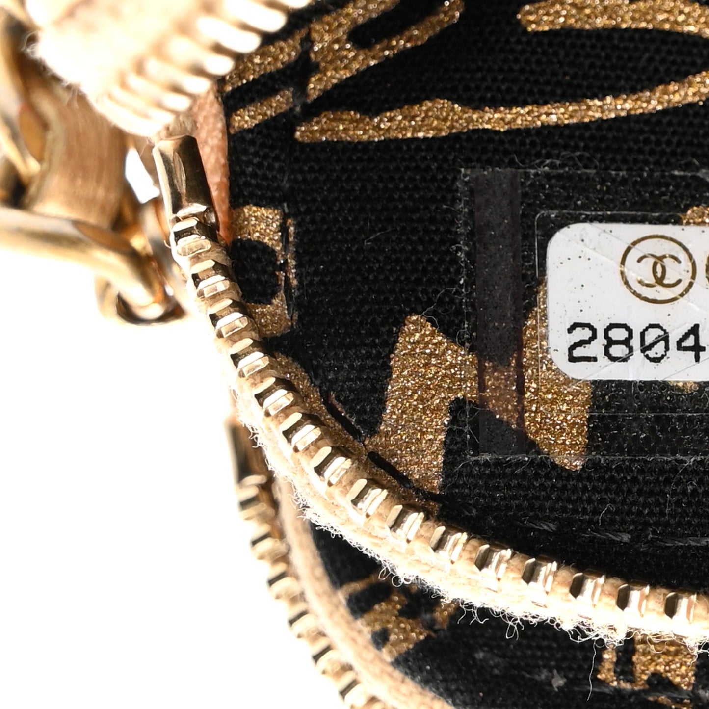 Metallic Lambskin Quilted Graffiti Small Clutch With Chain Gold