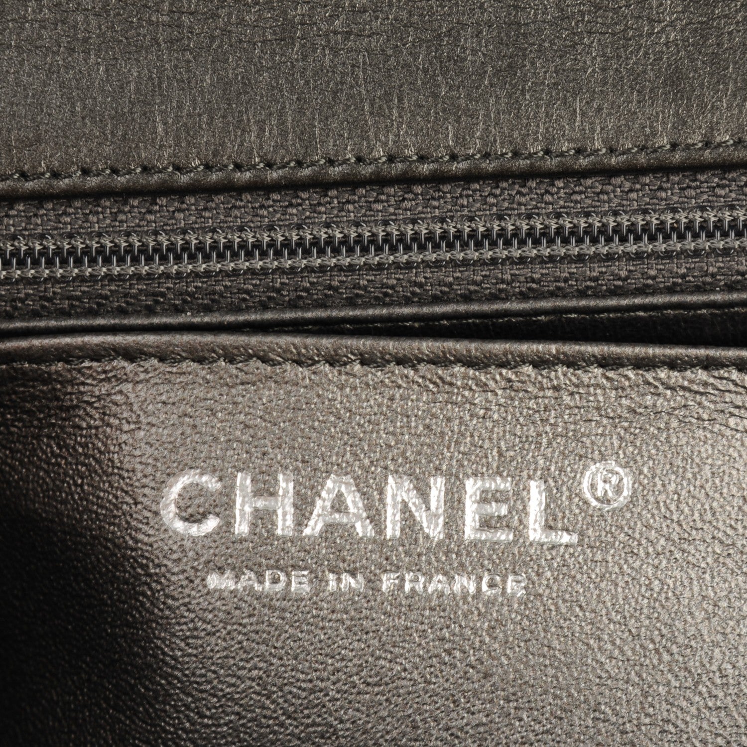 Chanel Metallic Calfskin Quilted Mini Rectangular Flap Charcoal Grey 6 of 7