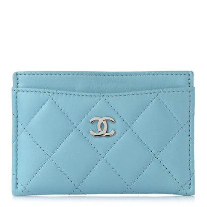 Chanel Lambskin Quilted Card Holder Light Blue 1 of 7