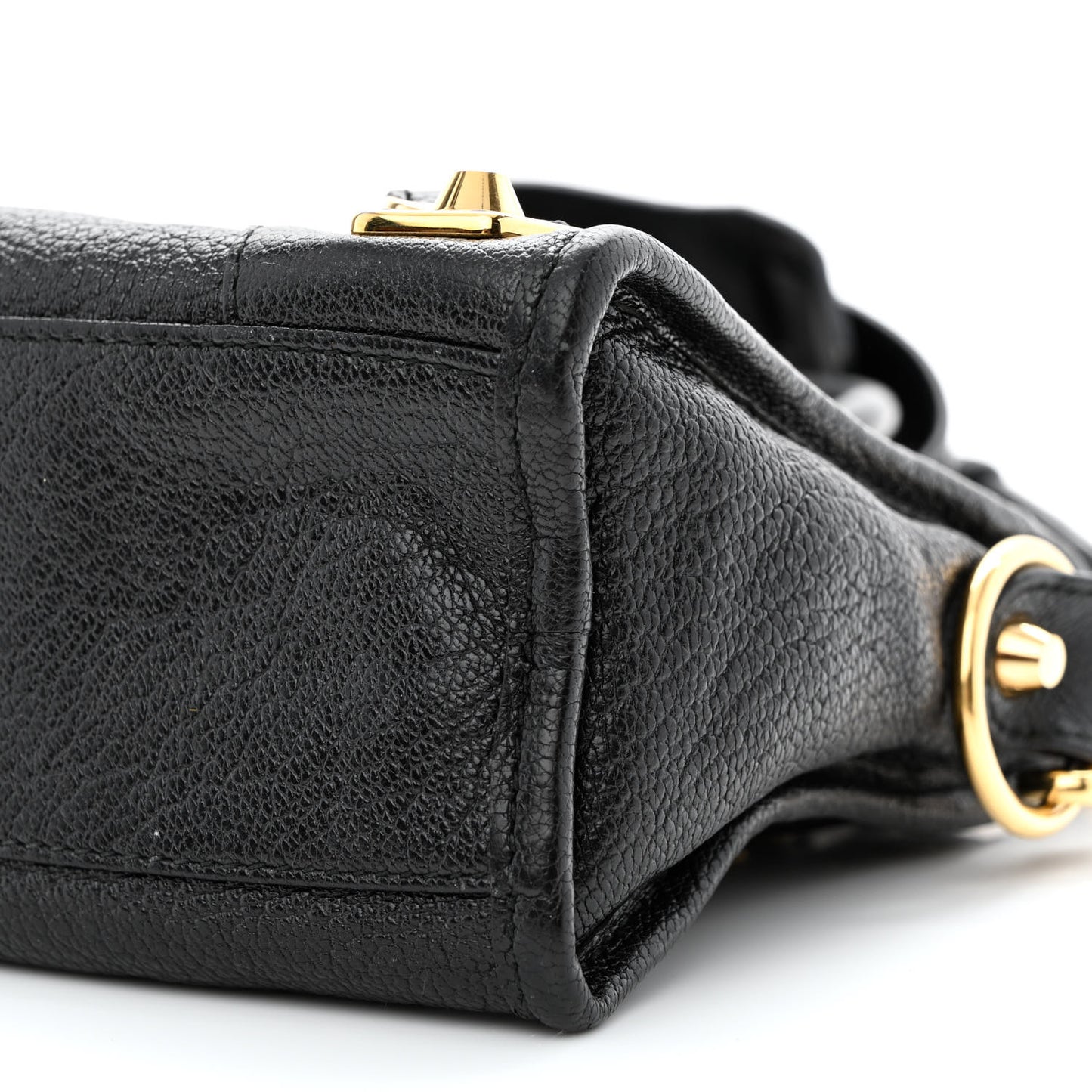 Chevre Gold Metallic Edge Hardware Mini City Black