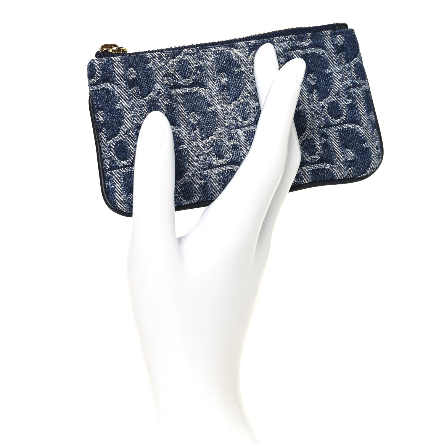 Christian Dior - Christian Dior ネイビージレ Christian Dior Denim Jacquard Oblique DiorTravel Myrte Zipped Key