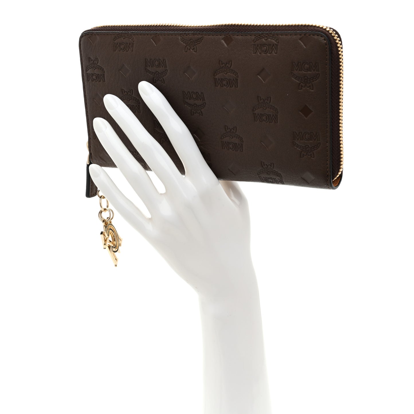 Calfskin Ottomar Monogram Klara Zip Wallet Chestnut