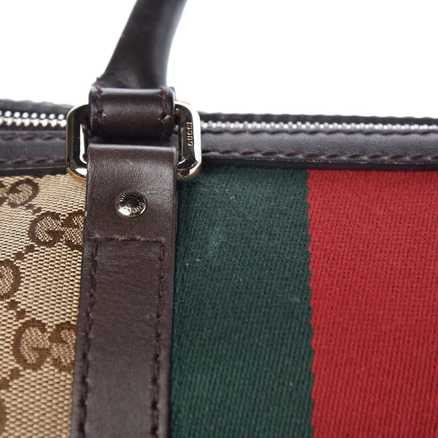 Monogram Vintage Web Medium Boston Dark Brown