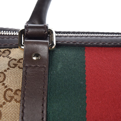 Gucci Monogram Vintage Web Medium Boston Dark Brown 27 of 29