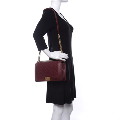 Chanel Calfskin Quilted New Medium Boy Flap Burgundy 2 of 11