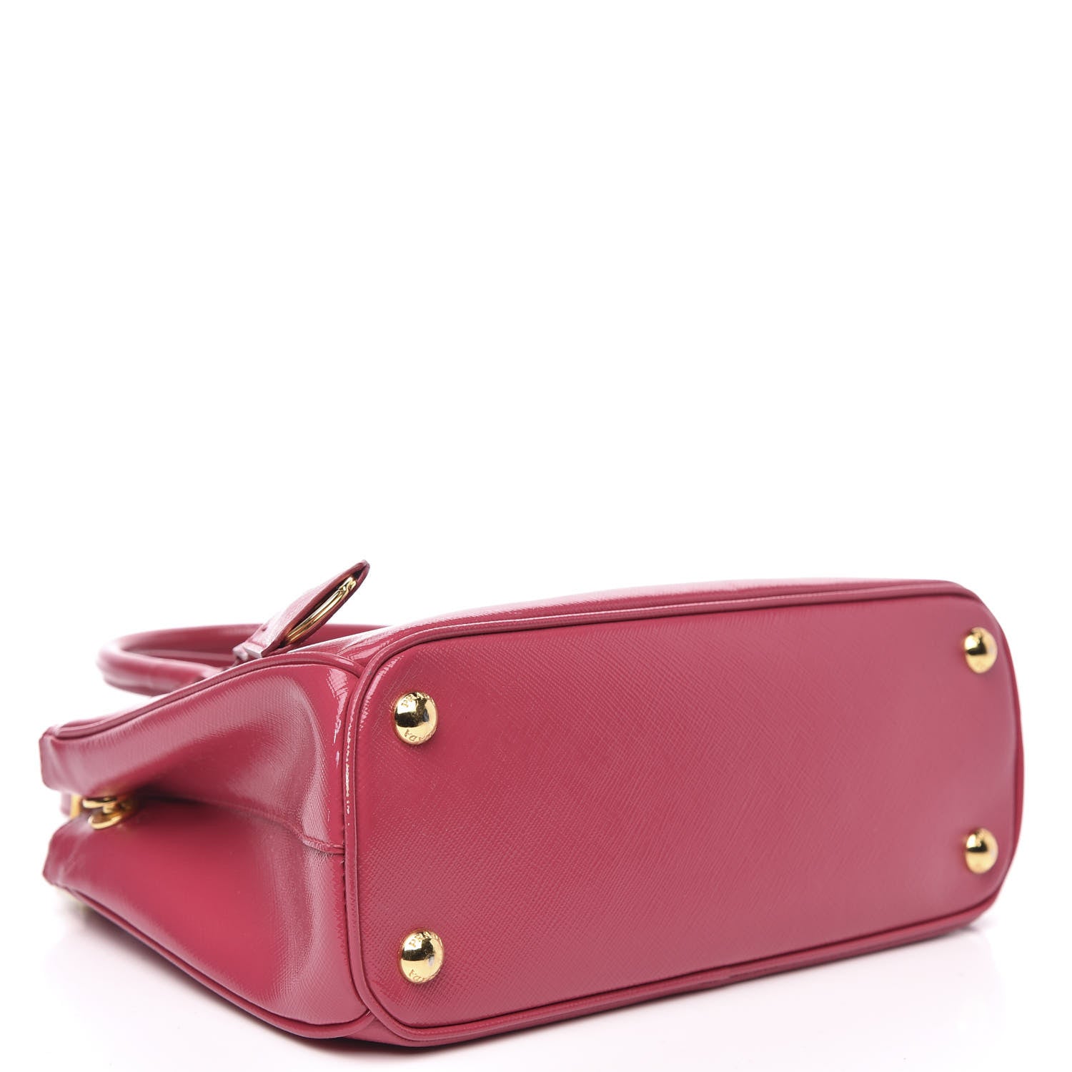 Prada Saffiano Vernice Mini Galleria Double Zip Tote Peonia 4 of 12