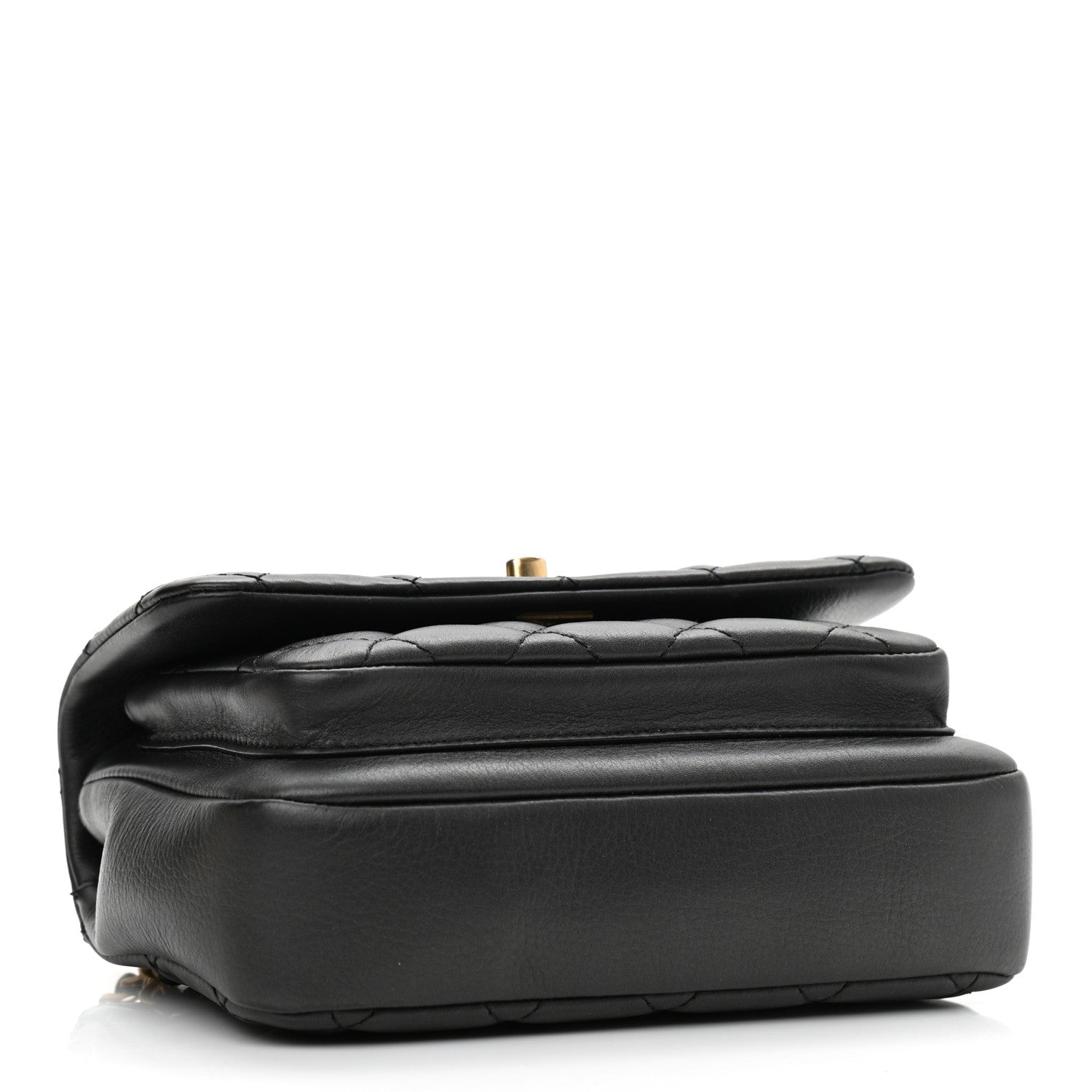 Chanel Calfskin Quilted Top Handle Flap Black 4 of 12