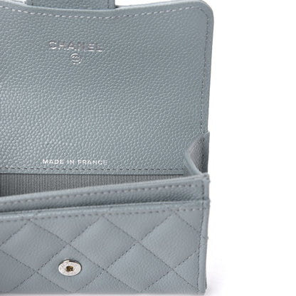Chanel Caviar Quilted Flap Card Holder Wallet Light Blue 7 of 10
