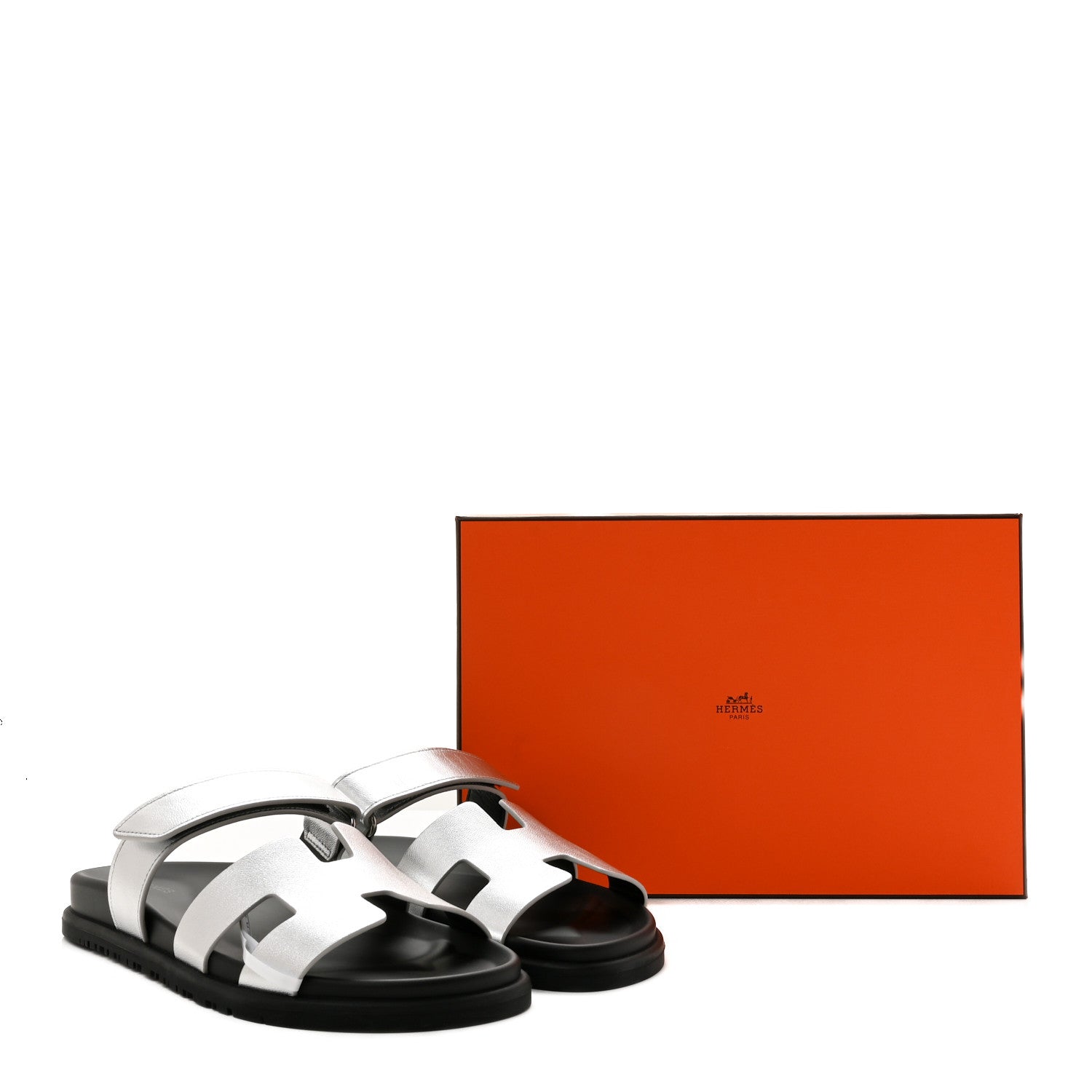 Hermes Metallic Goatskin Womens Chypre Sandals 40 Argent 10 of 10