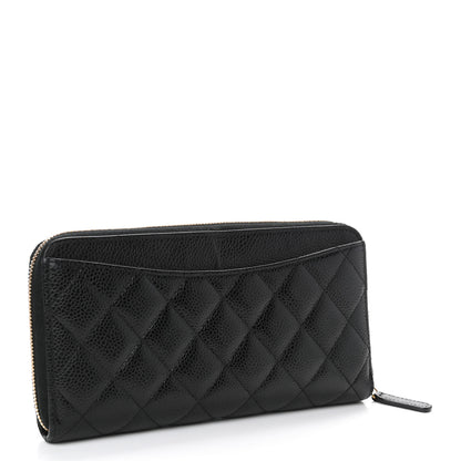 Chanel Caviar Quilted Large Gusset Zip Around Wallet Black 2 of 4