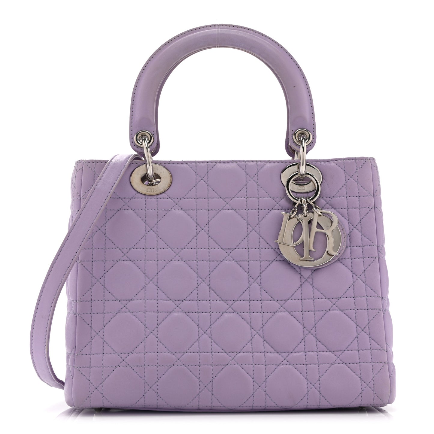 Lambskin Cannage Medium Lady Dior Purple