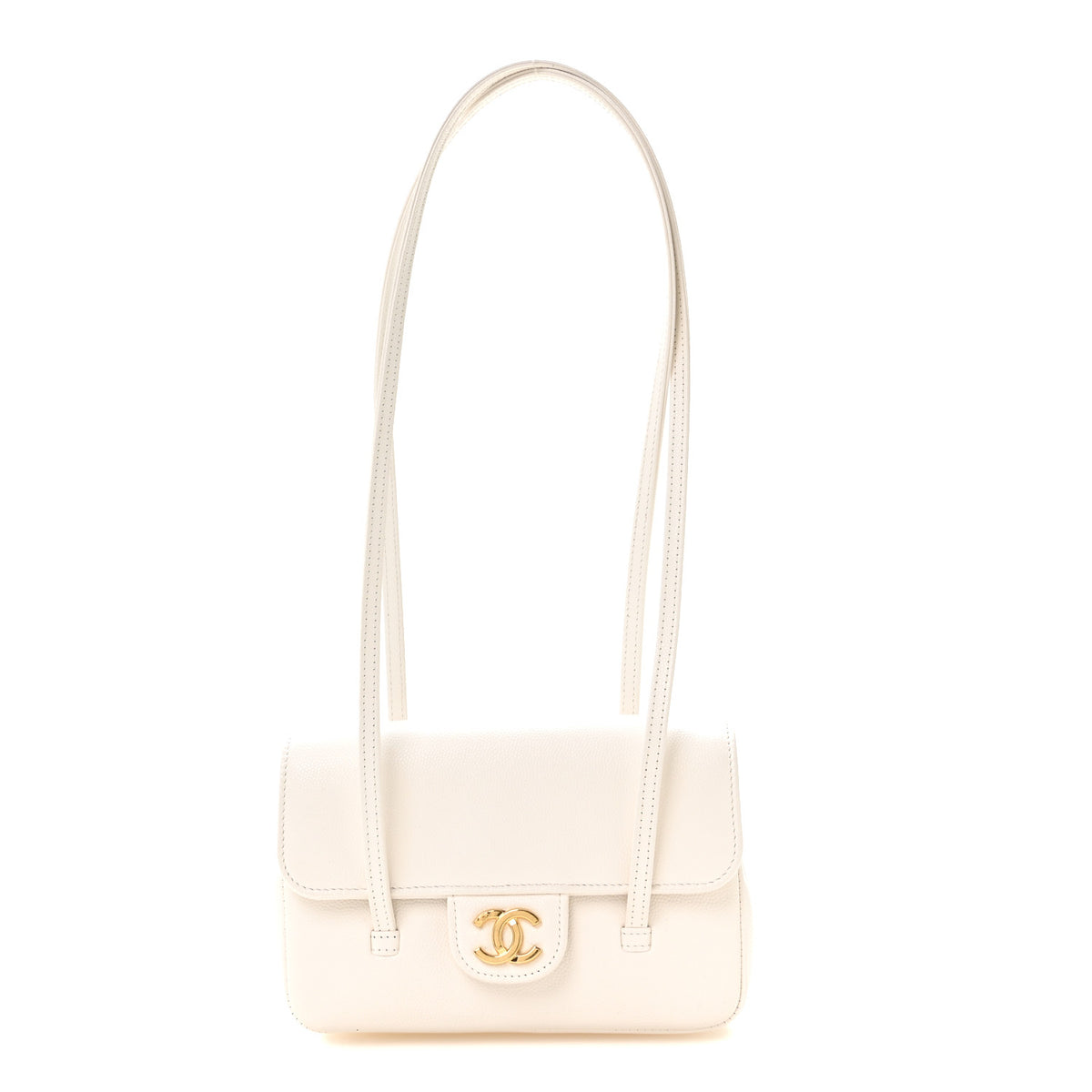 Chanel Shiny Caviar Mini Preppy Coco Shoulder Bag White 1 of 11